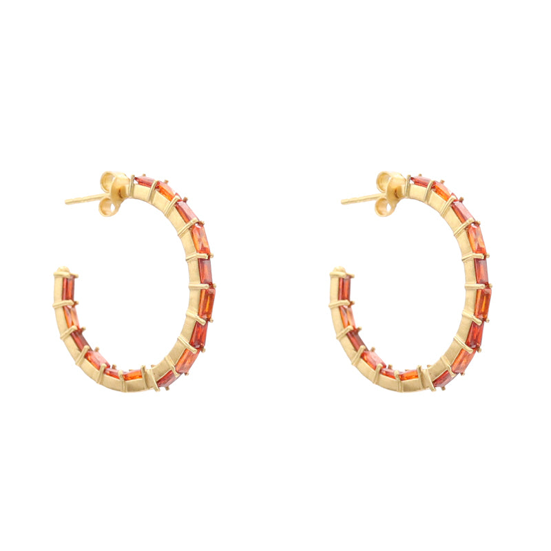 Pendientes Aros Aesthetic Zc Naranja