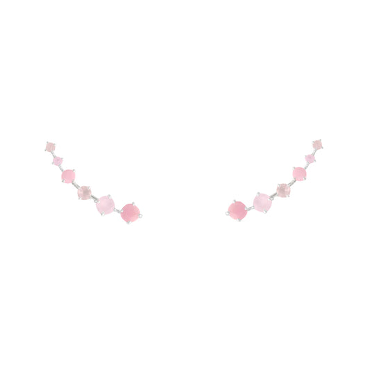 Pendientes Glam Trepadores Plata Rosa