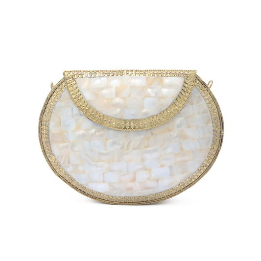 Bolso Cofre Mosaico Greece Nácar - Tara manchas metal