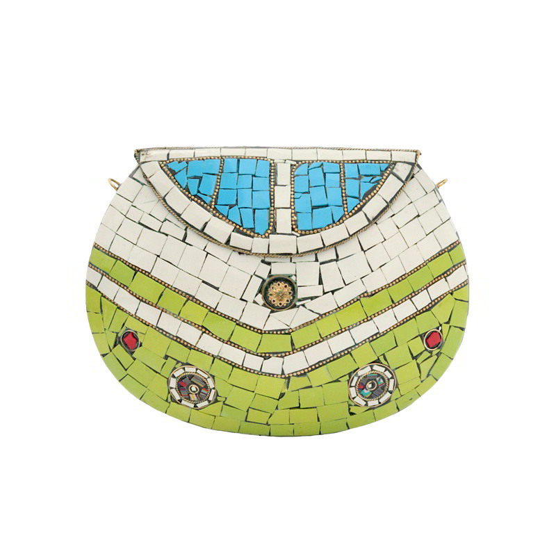 Bolso Cofre Mosaico Korlam Verde claro