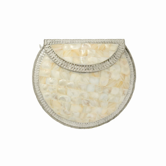 Bolso Cofre Mosaico Greece Plata Nácar - Tara Baño amarillento