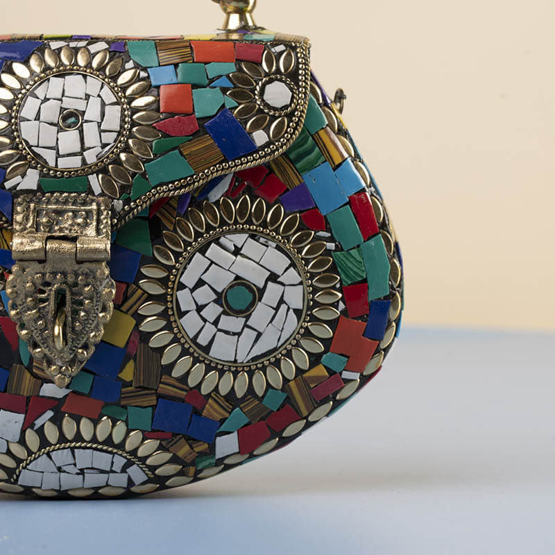 Bolso Cofre Mosaico Pooja Multicolor
