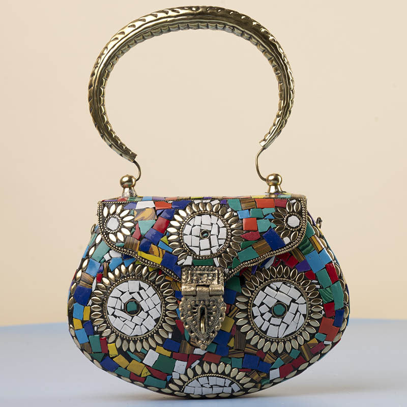 Bolso Cofre Mosaico Pooja Multicolor