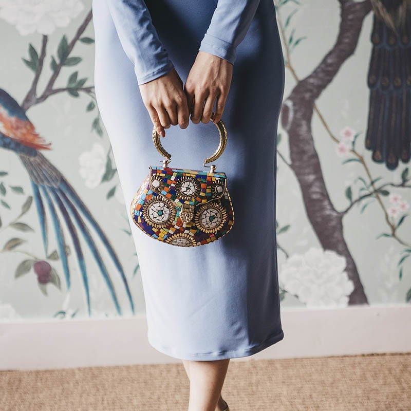 Bolso Cofre Mosaico Pooja Multicolor