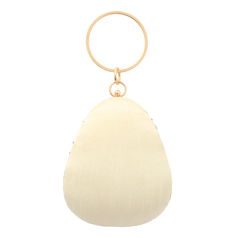 Bolso Huevo Mukan Azul Y Plata