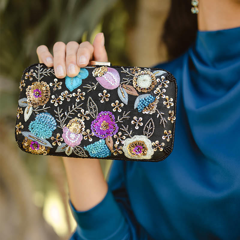 Bolso Kohima Negro, Fucsia y Azul
