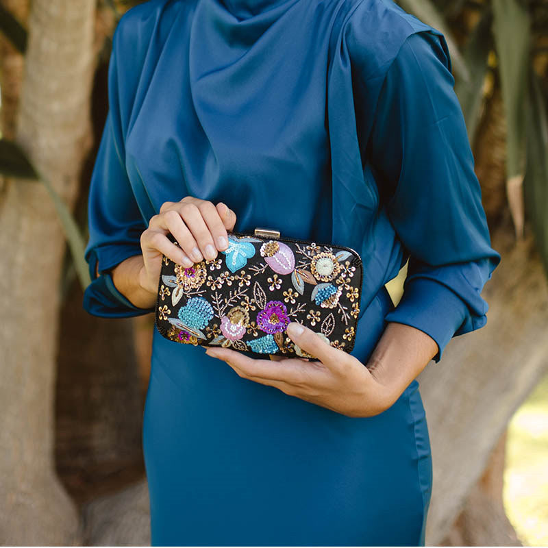 Bolso Kohima Negro, Fucsia y Azul