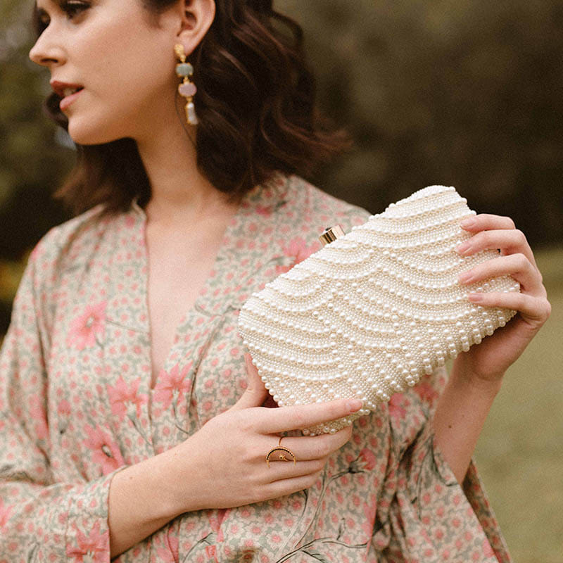 Bolso Mungel Perlas Blanco