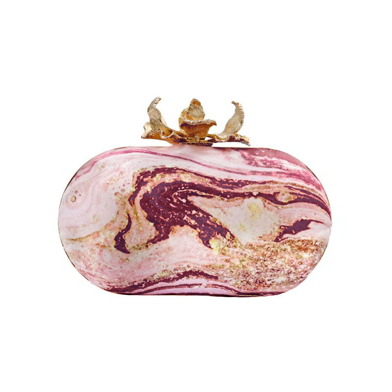 Bolso Ovalado Flor Garra Print Art Rosas Buganvilla