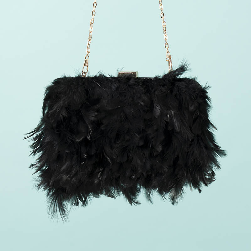 Bolso Tamlor Plumas Negro