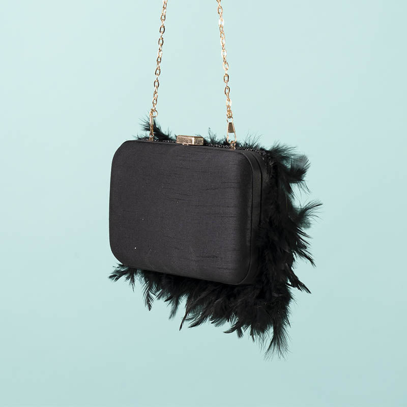 Bolso Tamlor Plumas Negro