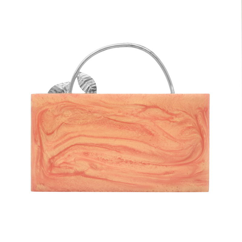 Clutch Copp Flor Plata Salmón