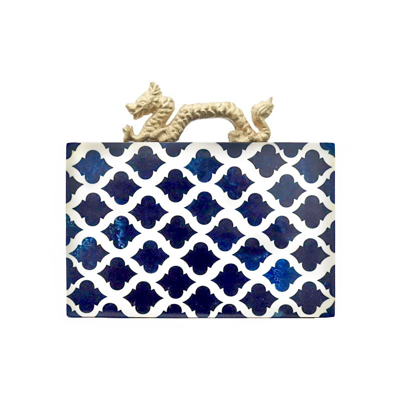 Clutch Dragón Pattern Azul