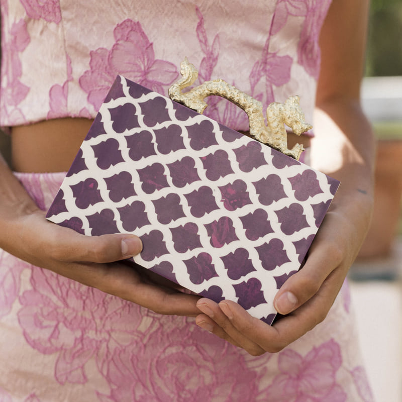 Clutch Dragón Pattern Morado