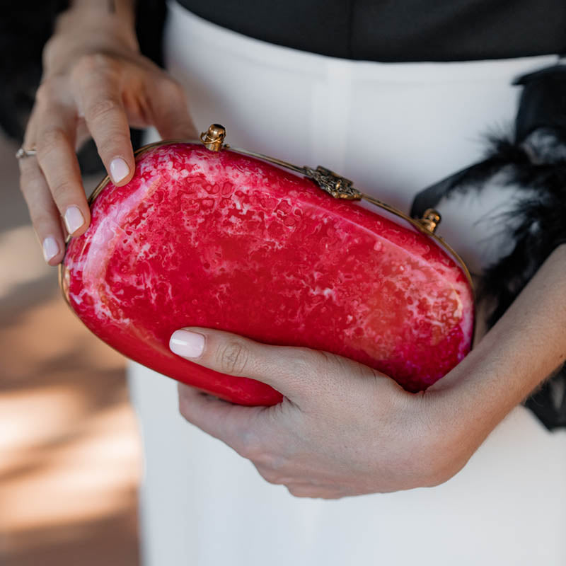 Clutch Ovalado Aguas Rojo - Tara mancha metal