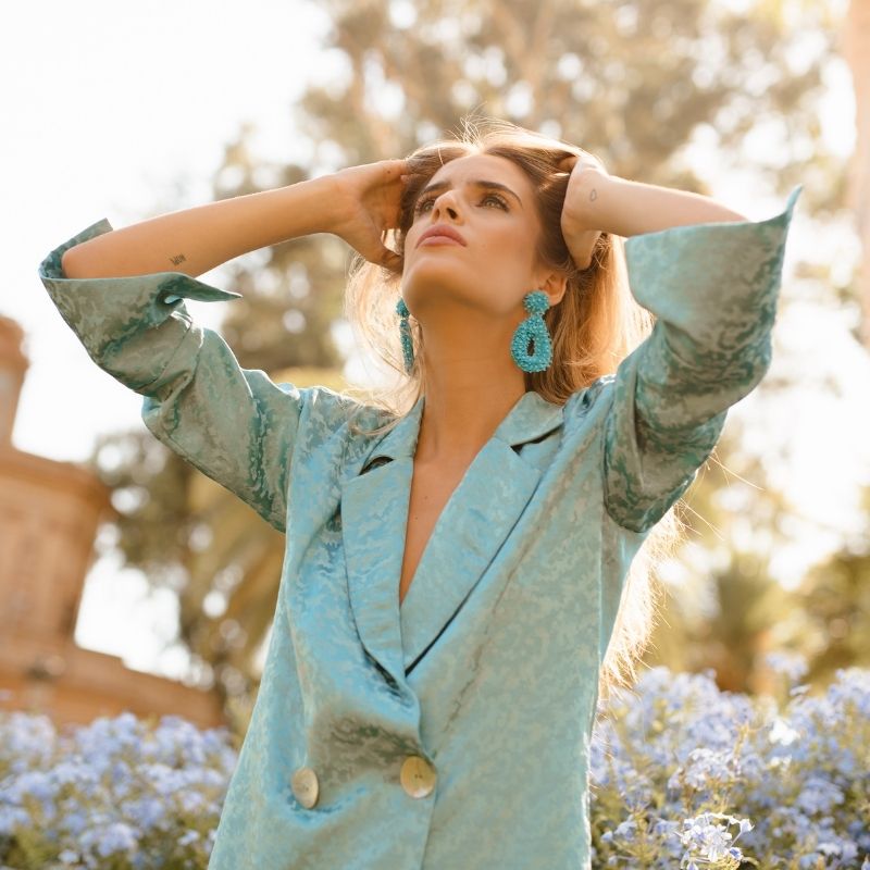 Pendientes Nagar Azul Turquesa