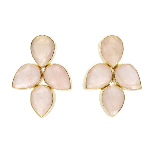 Pendientes Mairea Rosa cuarzo