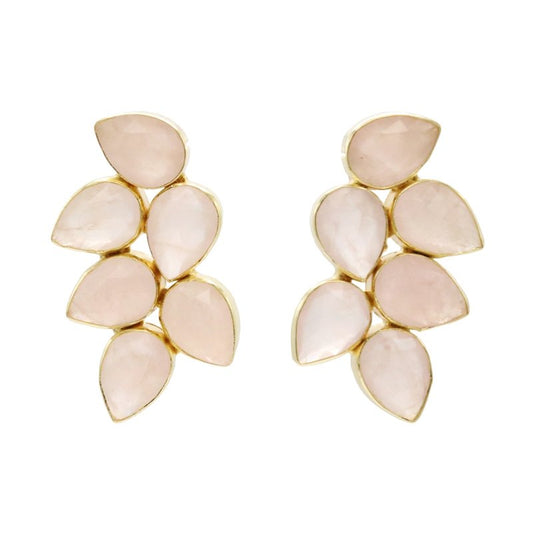 Pendientes Trópico Rosa cuarzo