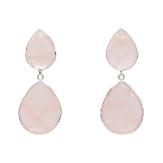 Pendientes Venus Plata Rosa cuarzo