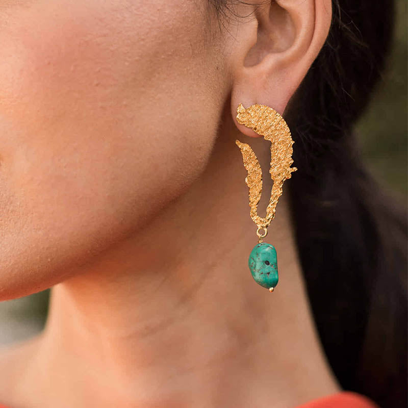 Pendientes Akebia Ed. Limitada Rough Turquesa