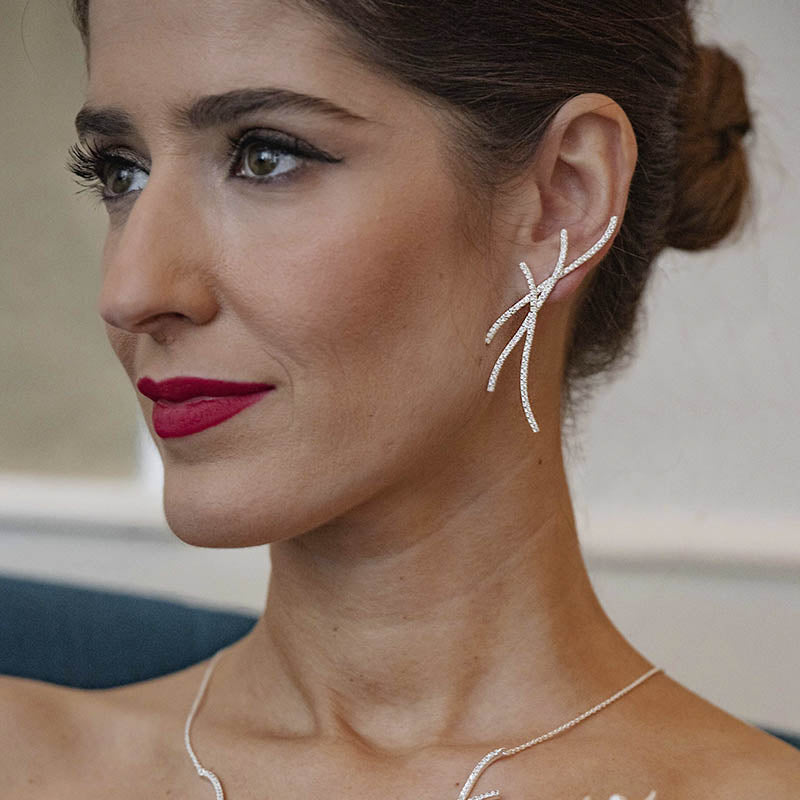 Pendientes Angelina Plata Ed. Limitada Lila