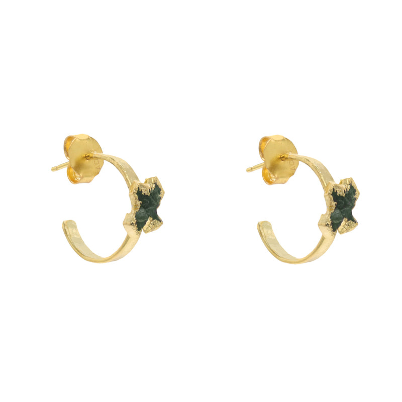 Pendientes Aros Bernini Verde oscuro