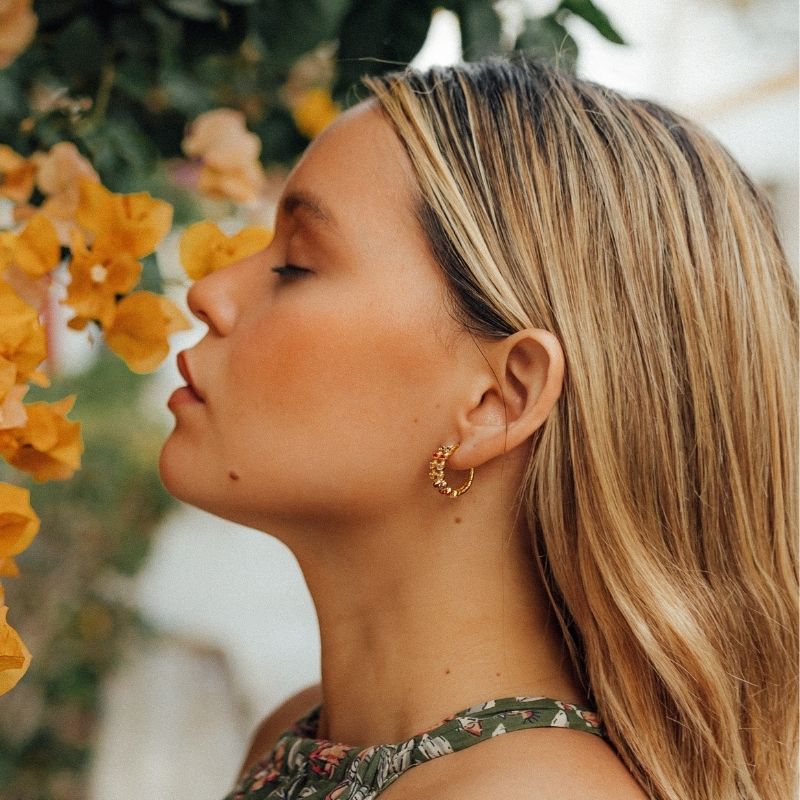 Pendientes Aros Bimba Piedra Lunar