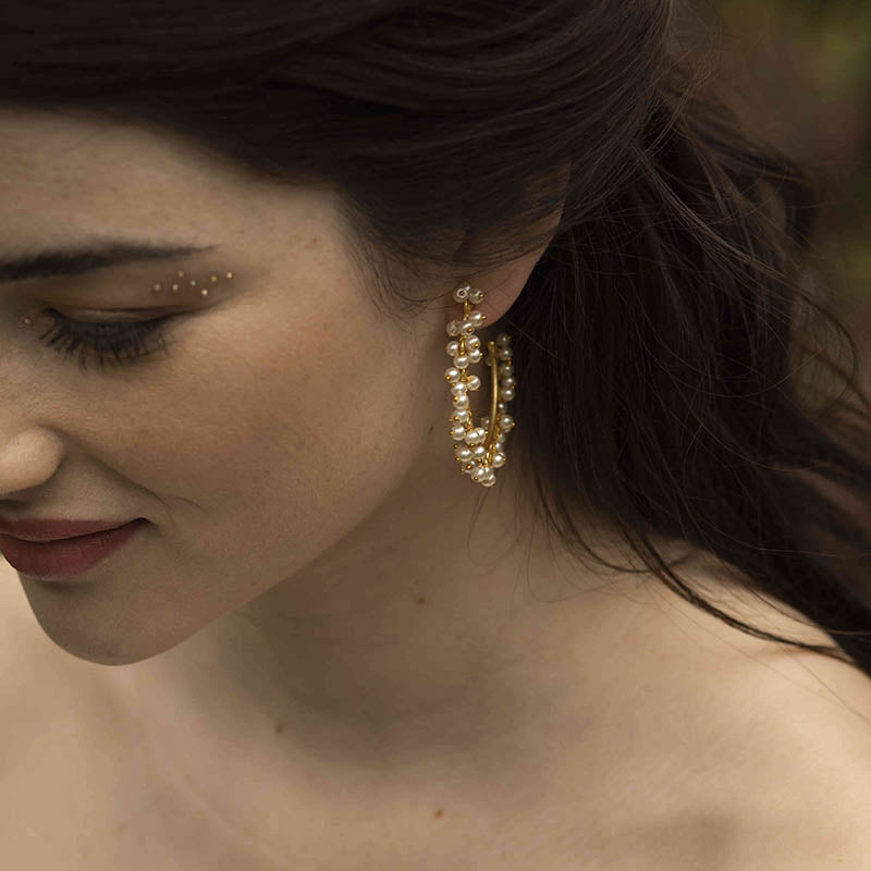 Pendientes Aros Catherine Perlas