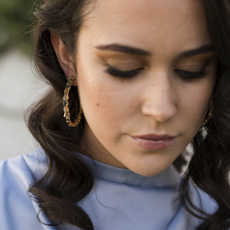 Pendientes Aros Petrus Ámbar y Gris