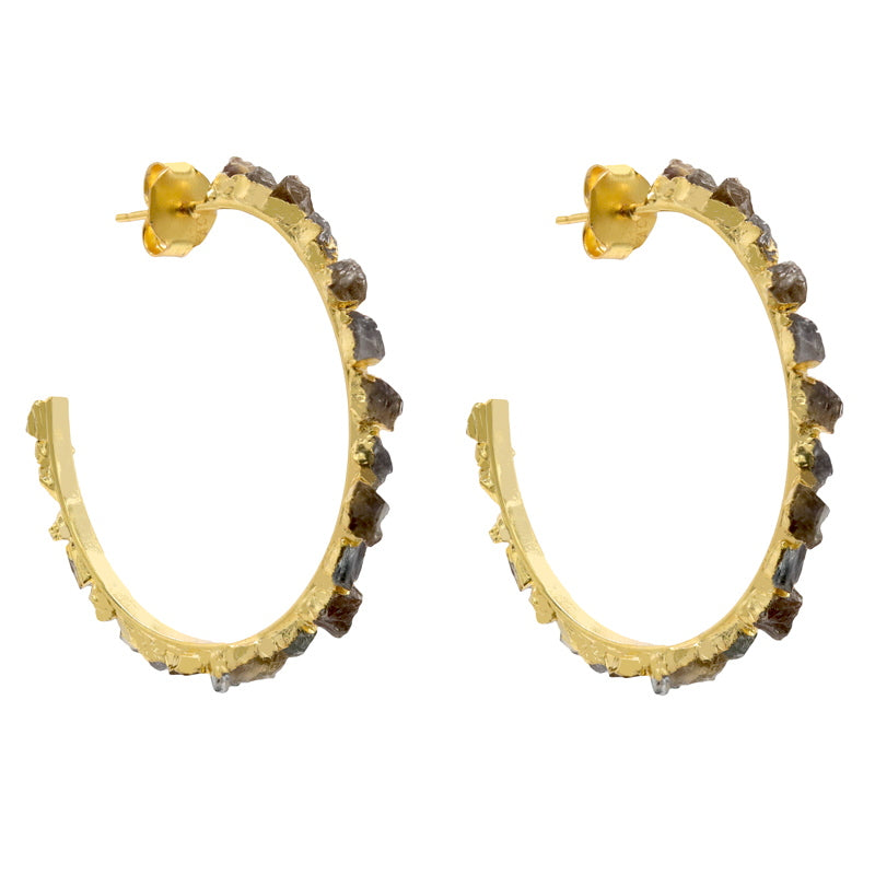 Pendientes Aros Petrus Ámbar y Gris