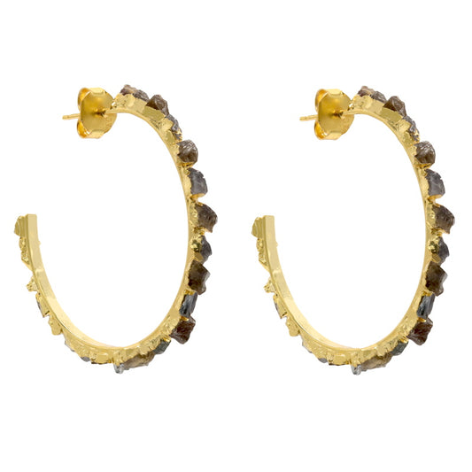 Pendientes Aros Petrus Ámbar y Gris