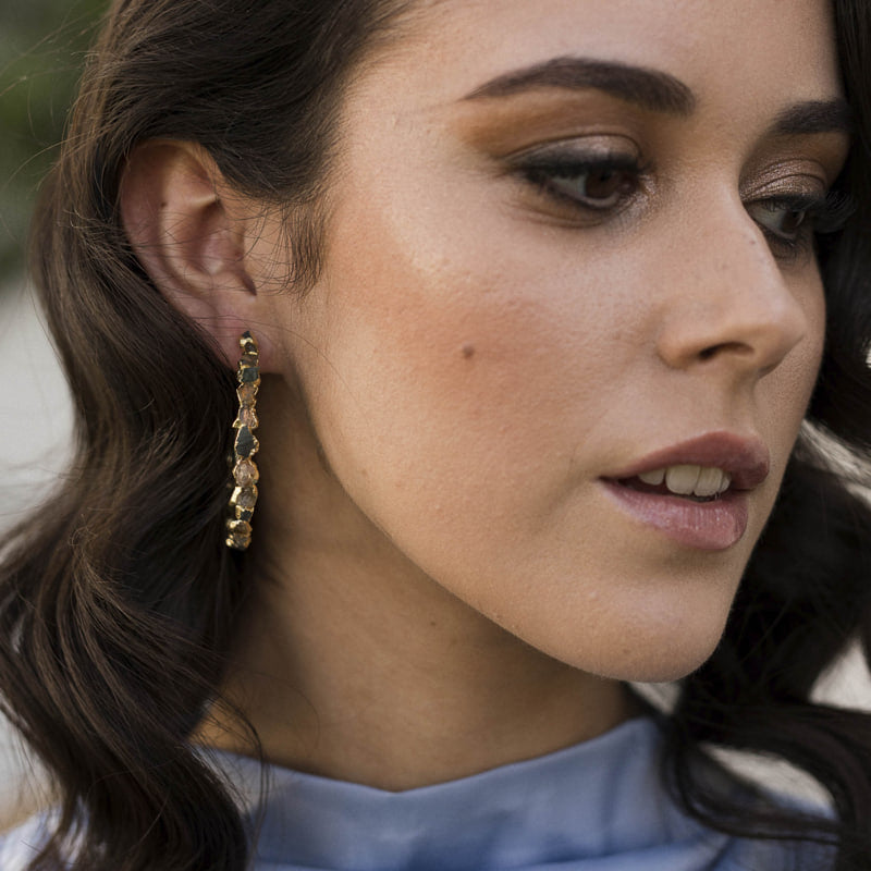 Pendientes Aros Petrus Ámbar y Gris