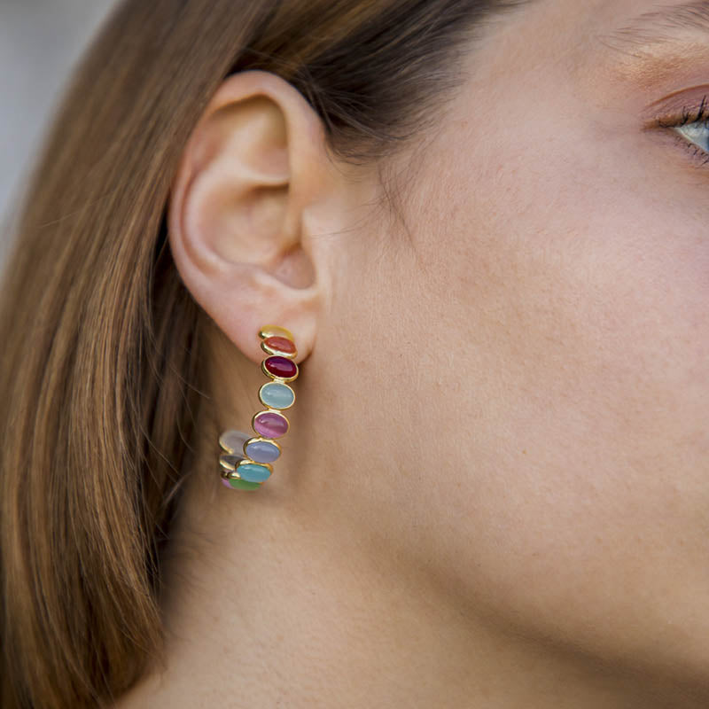 Pendientes Aros Reifen Multicolor - Black One