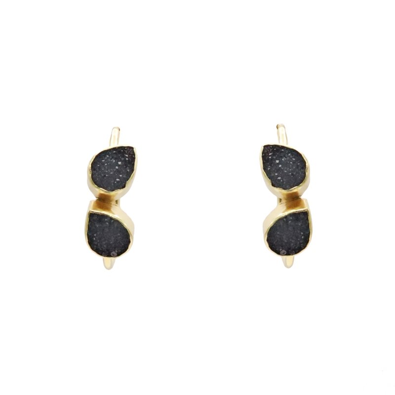 Pendientes Aros Thira Drusa Negro