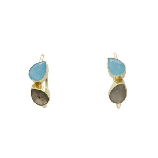 Pendientes Aros Thira Azul y Labradorita