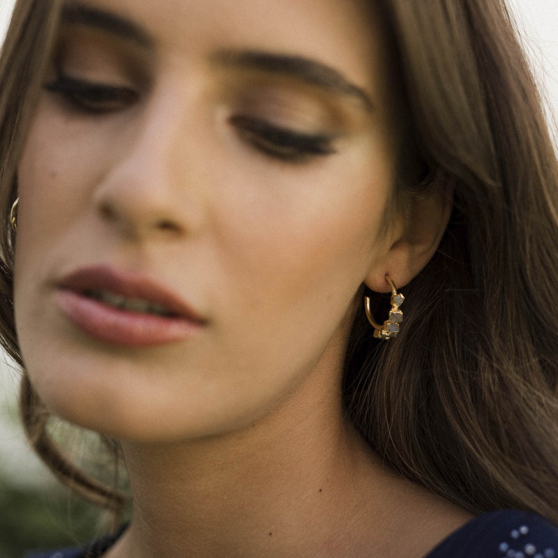 Pendientes Aros Vermeer Turquesa y tierra