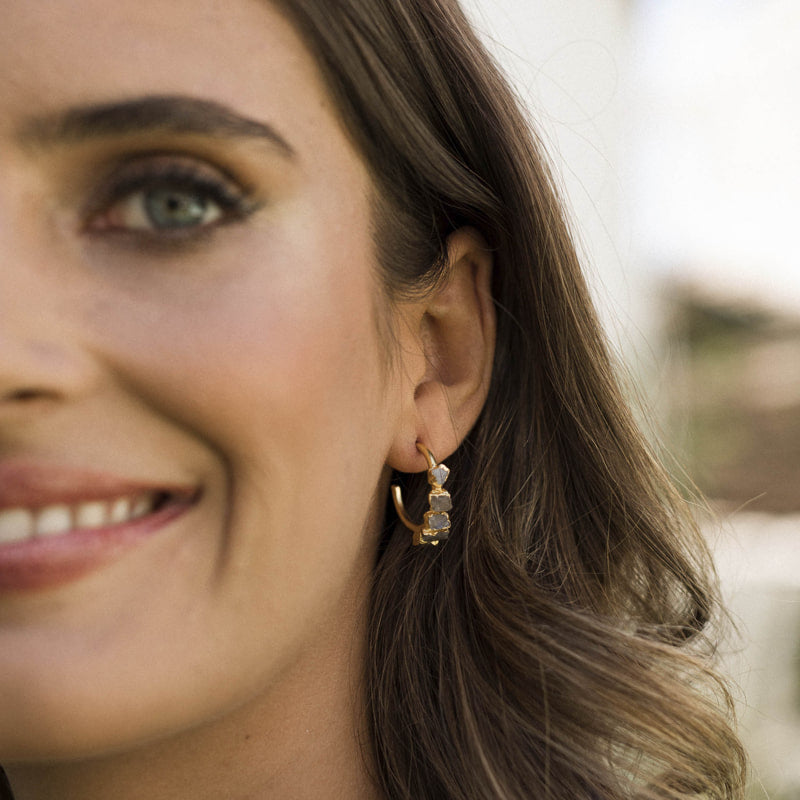 Pendientes Aros Vermeer Turquesa y tierra