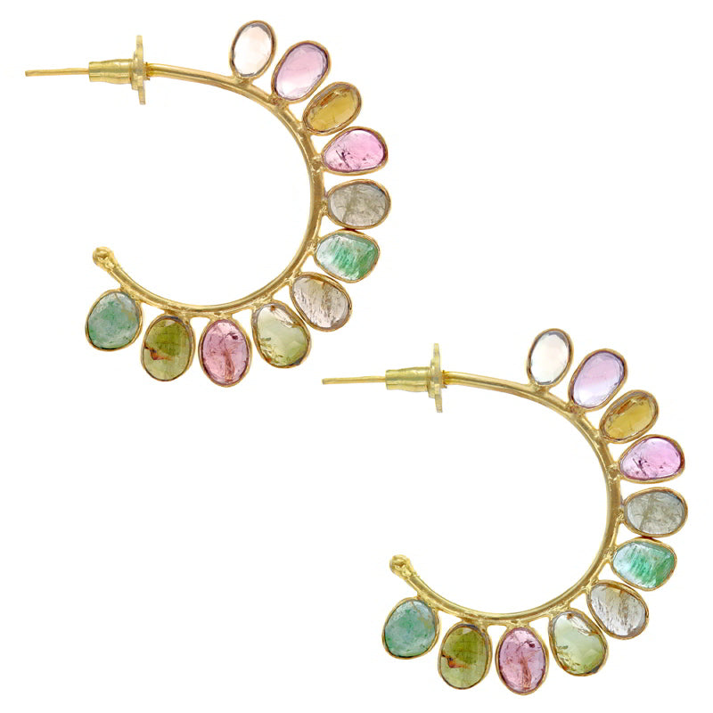 Pendientes Aros Yap Deluxe Multicolor Turmalinas