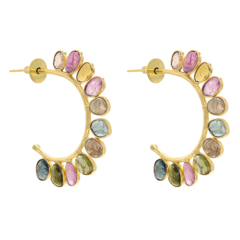 Pendientes Aros Yap Deluxe Multicolor Turmalinas