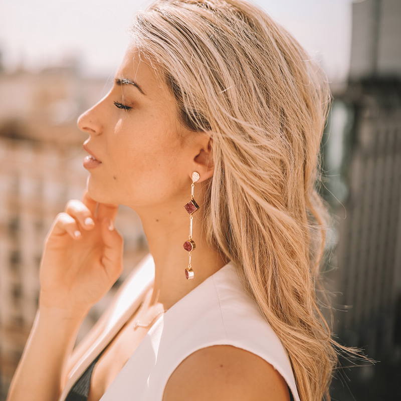 Pendientes Atocha Burdeos Rosado