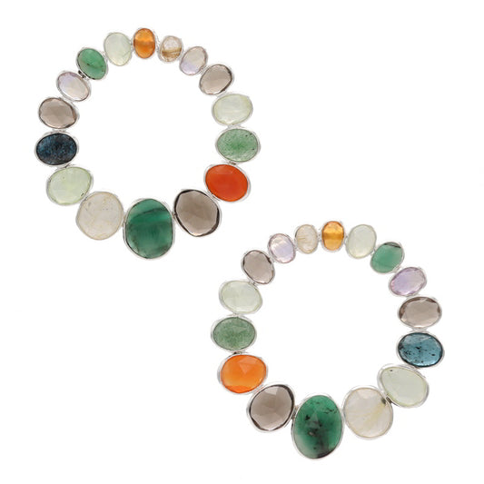 Pendientes Atómico Deluxe Plata Multicolor Garden