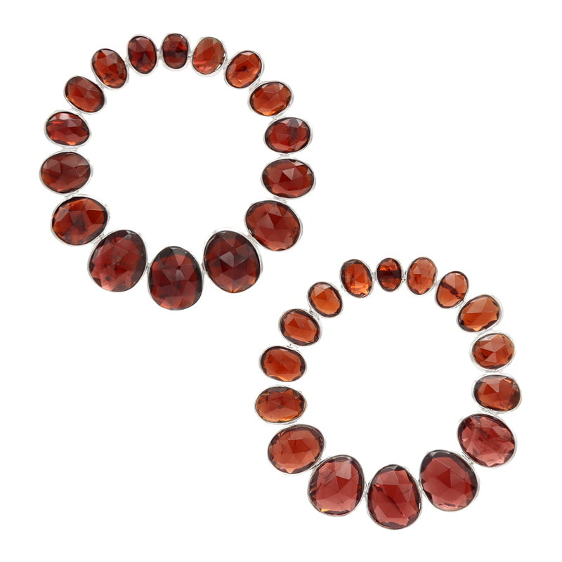 Pendientes Átomico Deluxe Plata Garnet