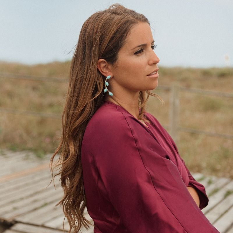 Pendientes Aura Plata Verde agua Amazonita