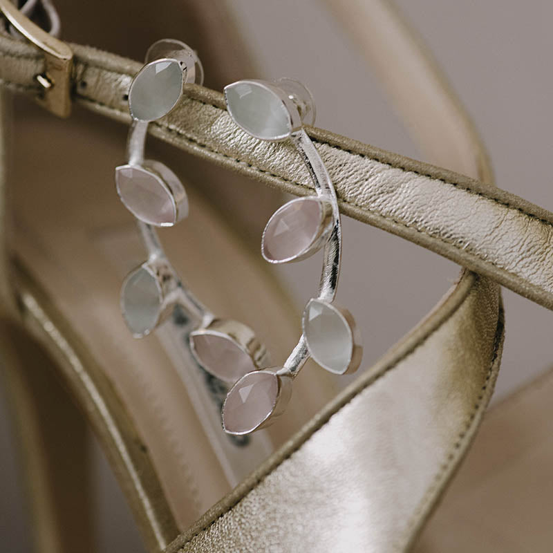 Pendientes Aura Plata Blanco y Rosa