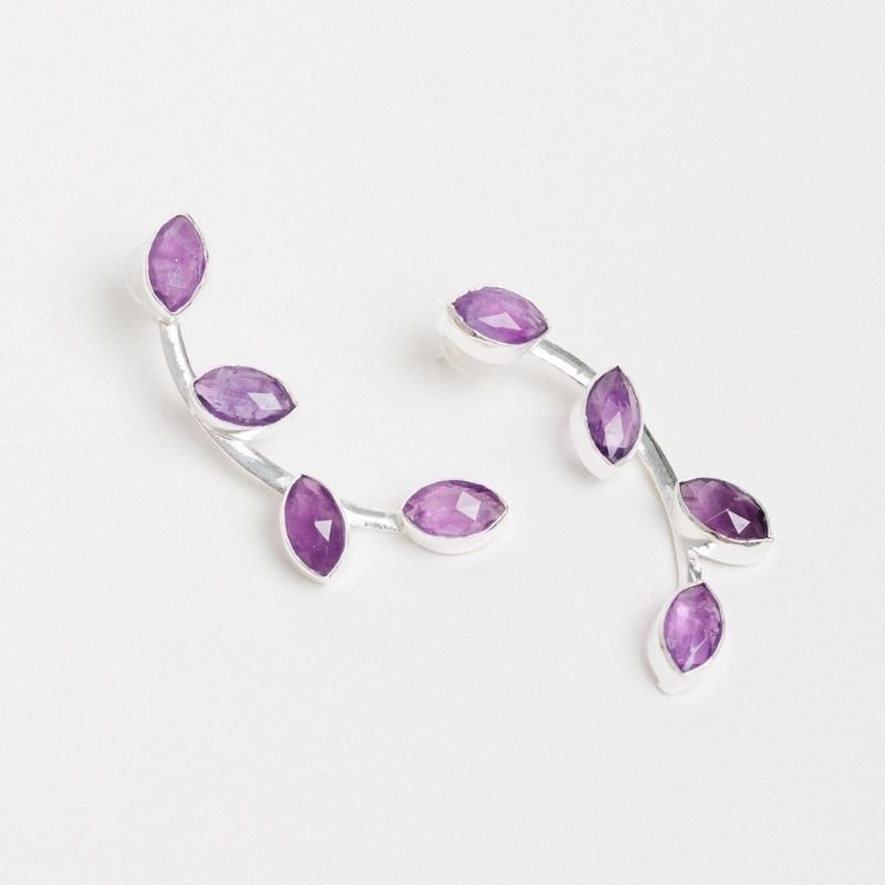 Pendientes Aura Ed. Limitada Plata Morado Amatista