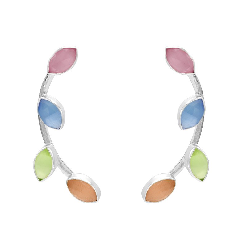 Pendientes Aura Plata Multicolor Primavera