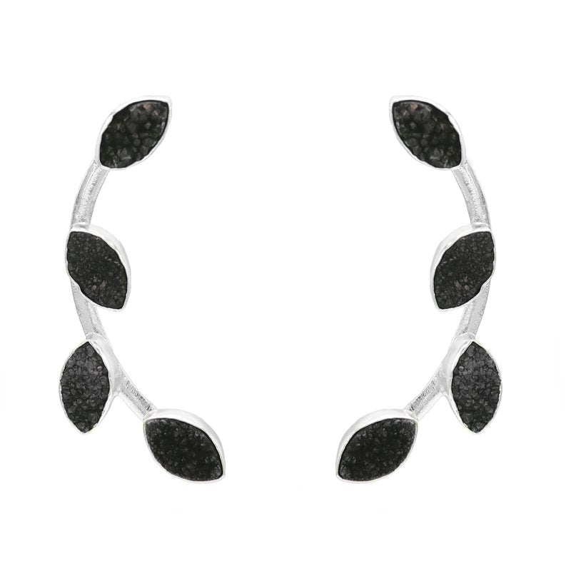 Pendientes Aura Drusa Plata Negro