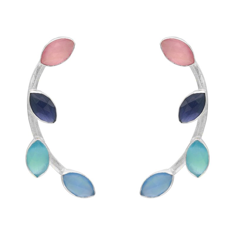 Pendientes Aura Plata Rosa y Azules