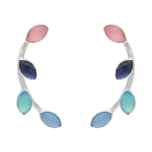 Pendientes Aura Plata Rosa y Azules
