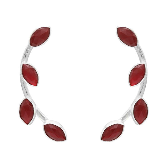 Pendientes Aura Plata Burdeos